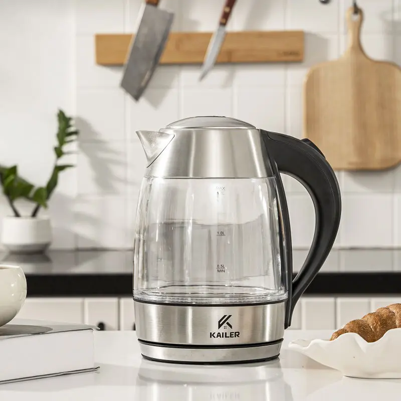 Ấm siêu tốc thủy tinh 1.7L KAILER KL-004