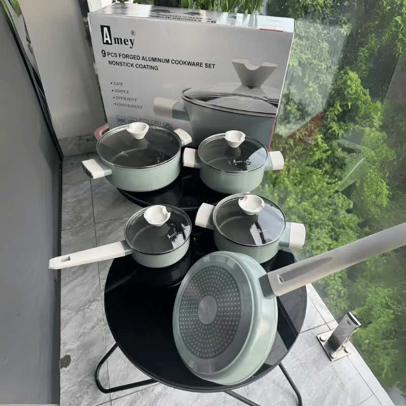 Bộ nồi phủ sứ chống dính ceramic Amey Classic - AM 097