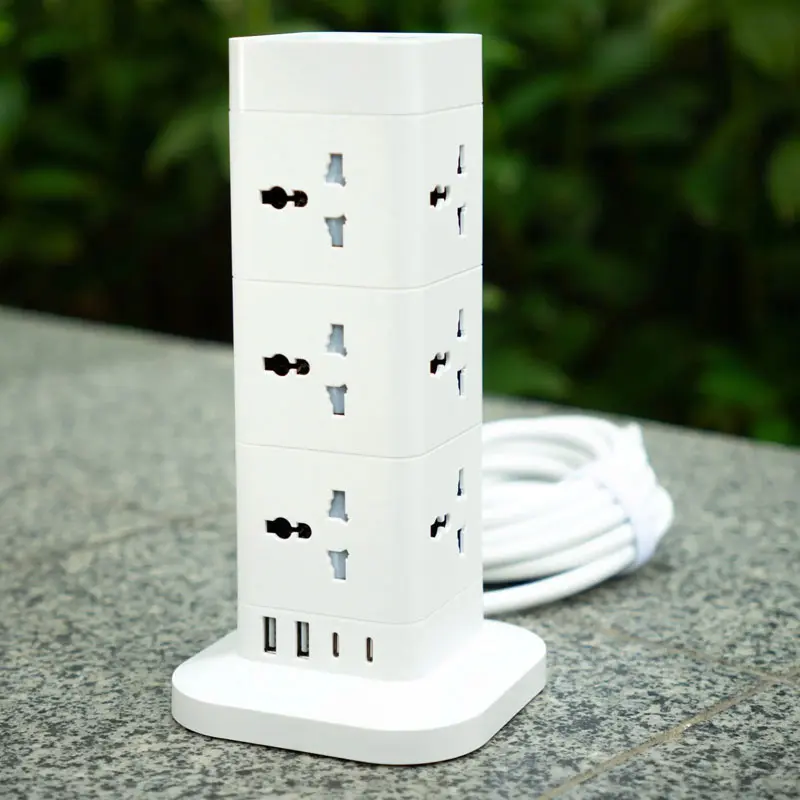 Ổ cắm điện đa năng JIWON JWD-T0819, tích hợp cổng USB và Type C có sạc nhanh